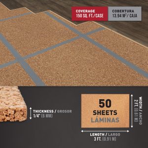 NATURAL CORK UNDERLAYMENT SHEETS - 50 PACK
